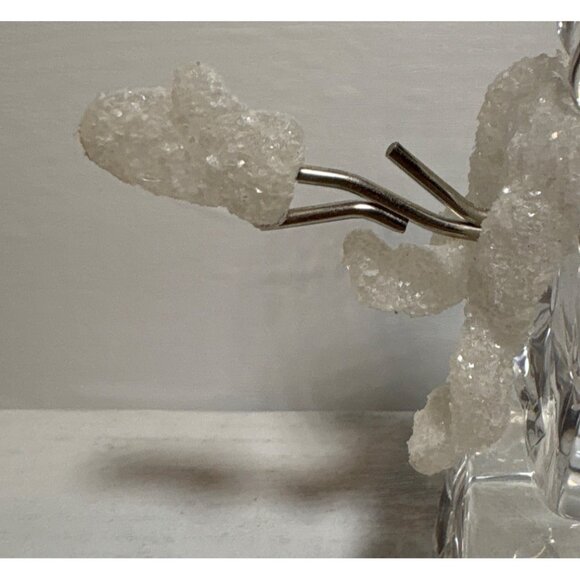 Snowman Ice Cube Acrylic Ornament Clear Frosted Accents 6" Winter Decor - Picture 4 of 10